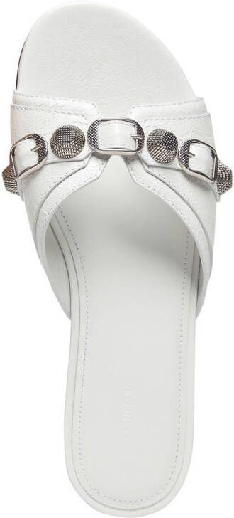 Balenciaga Cagole leather sandals White