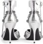 Balenciaga Cagole 110mm metallic-finish sandals Silver - Thumbnail 3