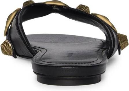 Balenciaga Cagole studded leather sandals Black