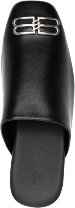Balenciaga Cosy BB leather slippers Black