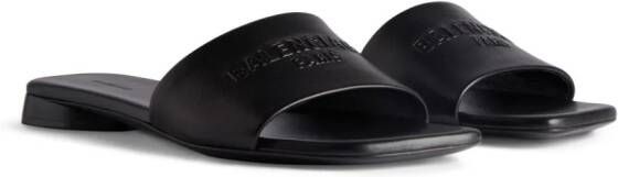 Balenciaga Duty Free leather slides Black