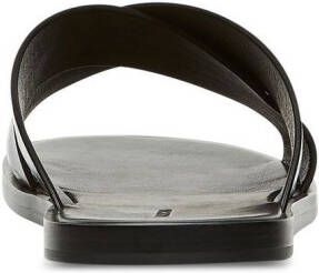 Balenciaga embossed-crocodile crossover slides Black