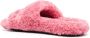 Balenciaga embroidered-logo faux-fur slides Pink - Thumbnail 3