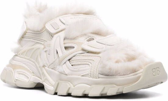 Balenciaga faux-fur Track sandals Neutrals