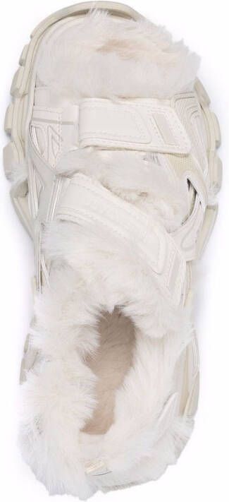 Balenciaga faux-fur Track sandals Neutrals