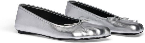 Balenciaga Fetish moulded leather ballerina shoes Silver