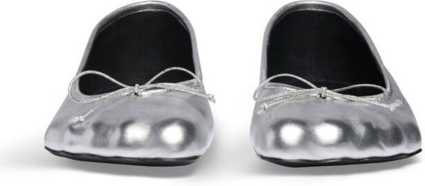 Balenciaga Fetish moulded leather ballerina shoes Silver