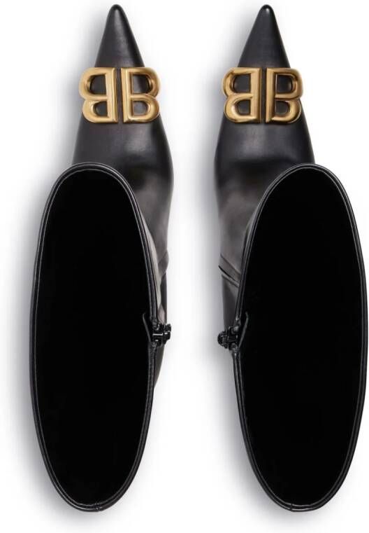 Balenciaga Flex BB 90mm leather boots Black