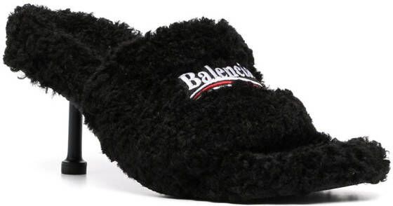 Balenciaga Furry 80mm sandals Black