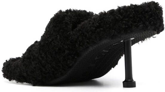 Balenciaga Furry 80mm sandals Black