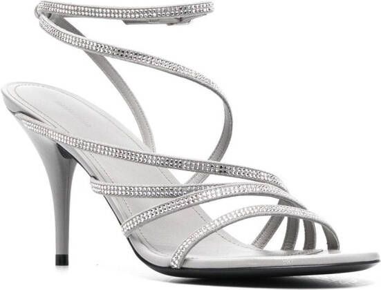 Balenciaga Glow 90mm strass sandals Grey