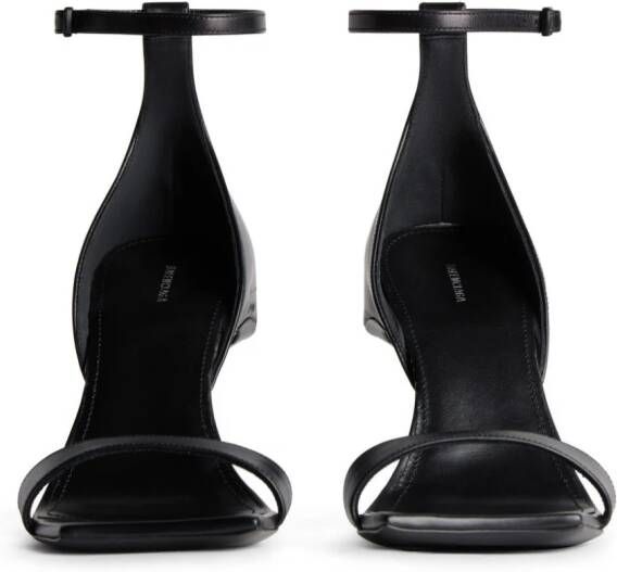 Balenciaga Hourglass 100mm leather sandals Black