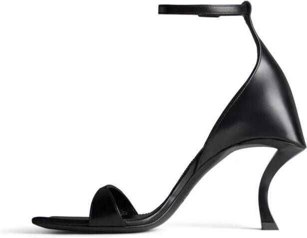 Balenciaga Hourglass 100mm leather sandals Black