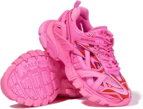 Balenciaga Kids logo-print chunky leather sneakers Pink