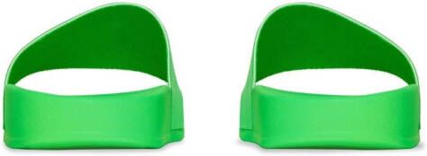 Balenciaga Kids logo-print pool slides Green