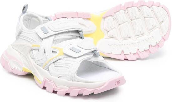 Balenciaga Kids ridged touch strap sandals White