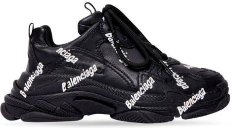 Balenciaga Kids Triple S logo-print sneakers Black