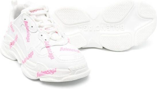 Balenciaga Kids Triple S logo-print sneakers White