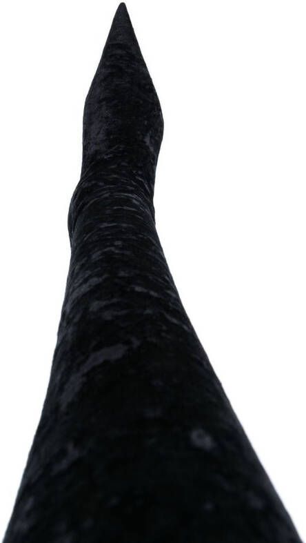 Balenciaga Knife thigh-high crushed velvet boots Black