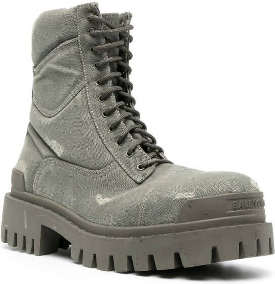 Balenciaga lace-up combat boots Grey