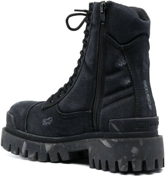 Balenciaga lace-up combat boots Black