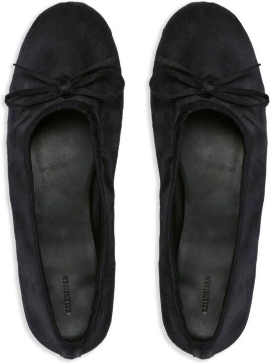 Balenciaga Leopold bow-detail ballerina shoes Black