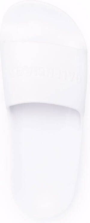 Balenciaga Chunky logo-embossed slides White