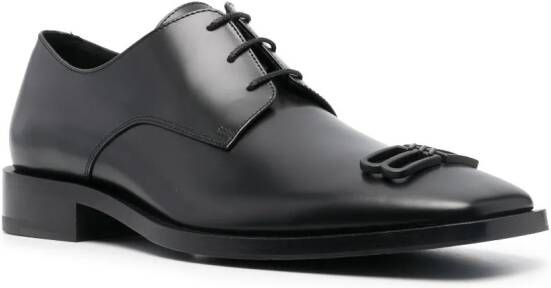 Balenciaga logo-embossed leather derby shoes Black