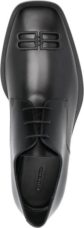 Balenciaga logo-embossed leather derby shoes Black