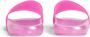 Balenciaga logo-embossed transparent pool slides Pink - Thumbnail 4