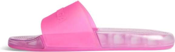 Balenciaga logo-embossed transparent pool slides Pink