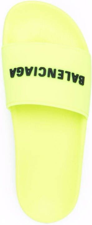 Balenciaga logo pool slide sandals Yellow