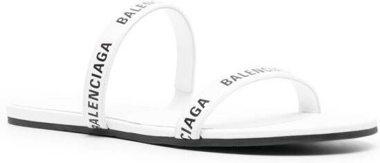 Balenciaga logo-print strappy sandals White