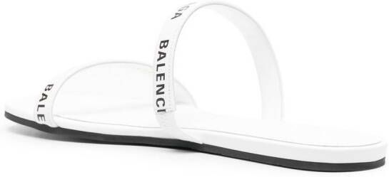 Balenciaga logo-print strappy sandals White