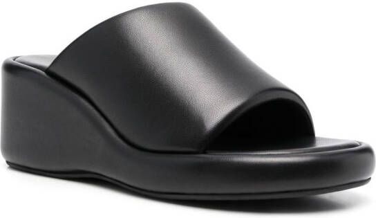 Balenciaga logo-print wedge sandals Black