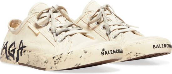 Balenciaga Paris graffiti low-top sneakers White