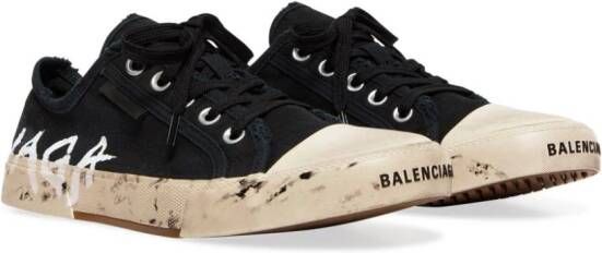 Balenciaga Paris logo-graffiti low-top sneakers Black