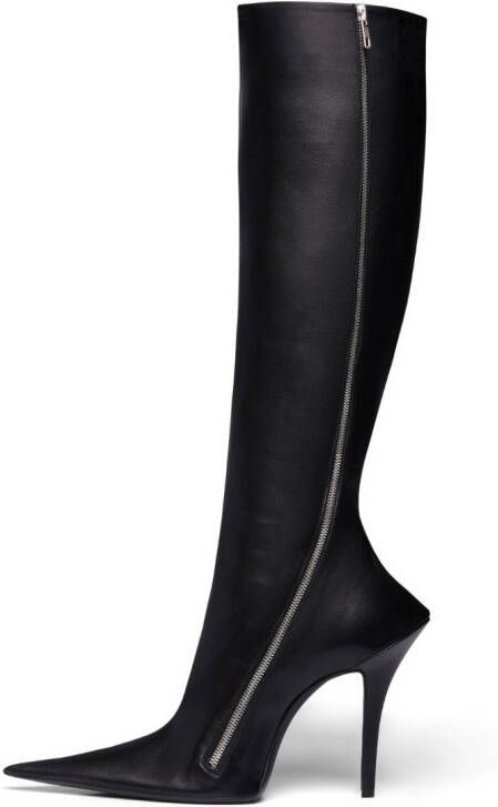 Balenciaga pointed-toe knee-high boots Black