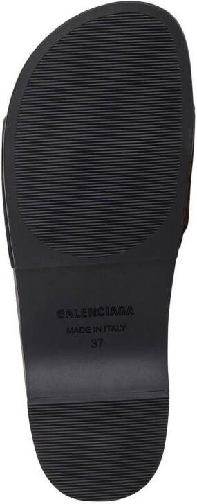 Balenciaga Pool-Clog logo slide sandals Black