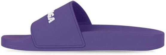 Balenciaga Pool logo-embossed slides Purple