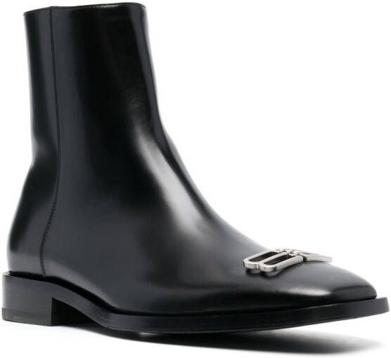 Balenciaga Rim BB Icon leather ankle boots Black