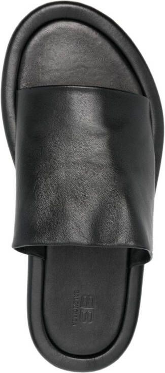 Balenciaga round-open toe leather sandals Black