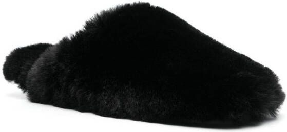 Balenciaga slip-on shearling mules Black
