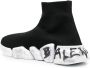 Balenciaga Speed 2.0 graffiti sneakers Black - Thumbnail 3