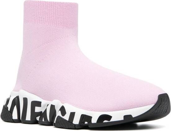Balenciaga Speed graffiti sock sneakers Pink