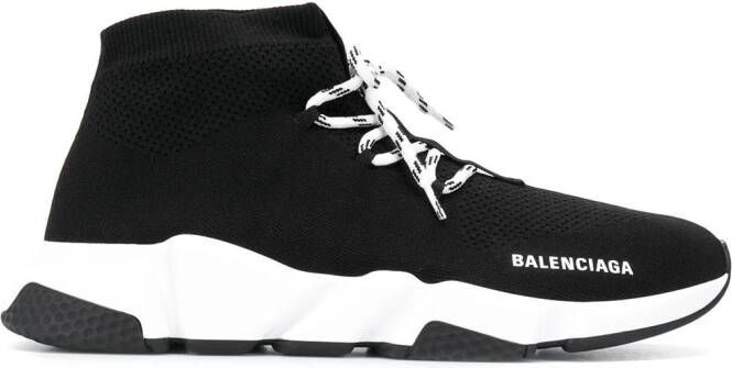 Balenciaga Speed lace-up knitted sneakers Black