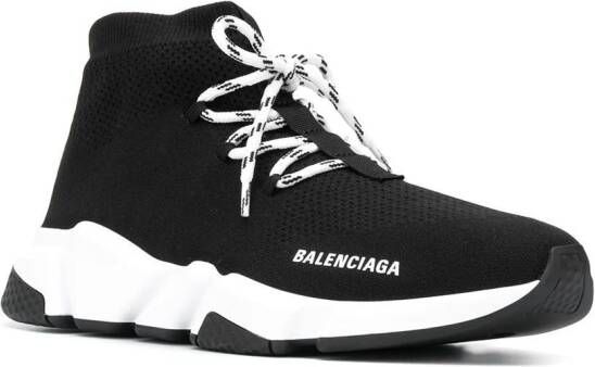 Balenciaga Speed lace-up knitted sneakers Black