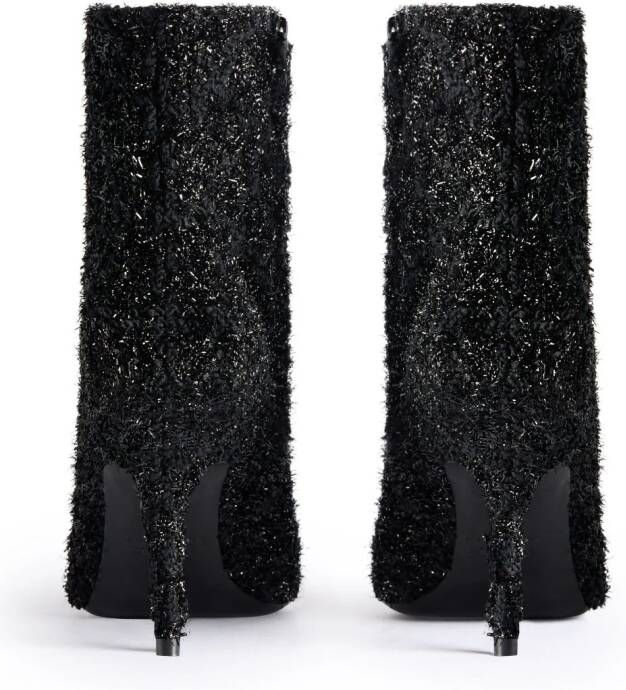Balenciaga Square Knife 80mm tweed boots Black