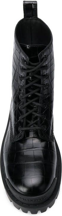 Balenciaga Strike L20 crocodile effect boots Black