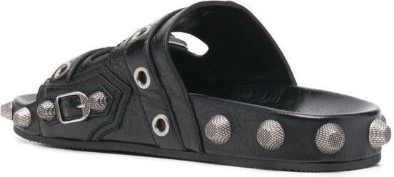 Balenciaga stud-detail leather sandals Black